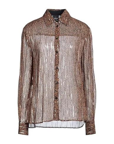 Brown Crêpe Patterned shirts & blouses