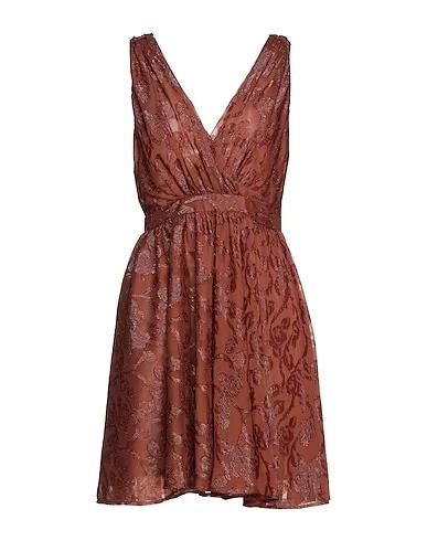 Brown Crêpe Short dress