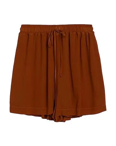 Brown Crêpe Shorts & Bermuda