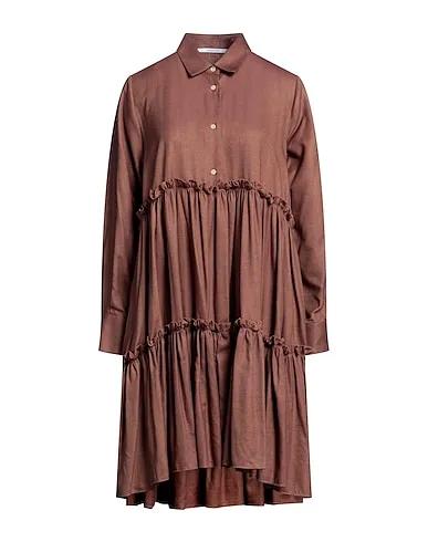 Brown Flannel Midi dress