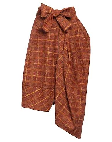 Brown Flannel Midi skirt