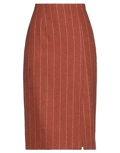 Brown Flannel Midi skirt