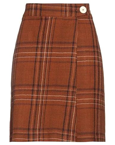 Brown Flannel Mini skirt