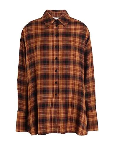 Brown Flannel Patterned shirts & blouses
