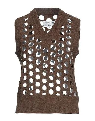 Brown Flannel Sleeveless sweater