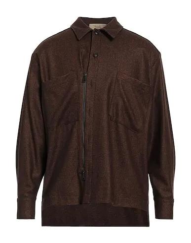 Brown Flannel Solid color shirt