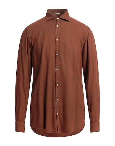 Brown Gabardine Patterned shirt