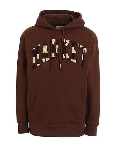 Brown Hooded sweatshirt CHESS CLUB APPLIQUE FLEECE HOODIE
