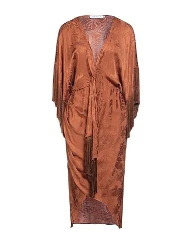 Brown Jacquard Midi dress