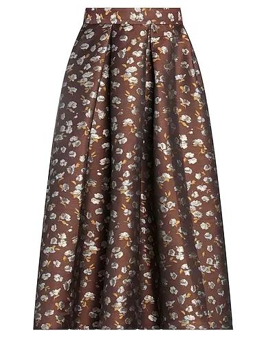 Brown Jacquard Midi skirt