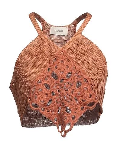 Brown Knitted Crop top