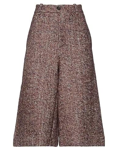 Brown Knitted Cropped pants & culottes