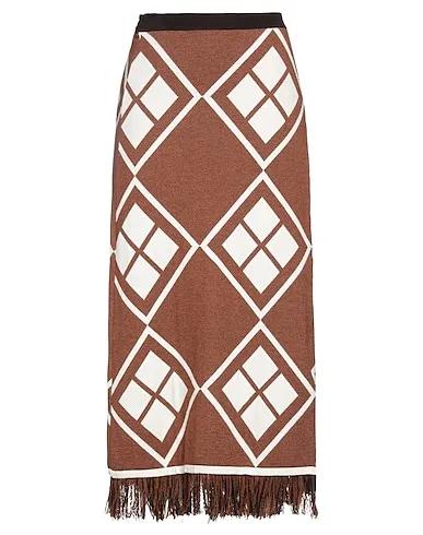 Brown Knitted Midi skirt