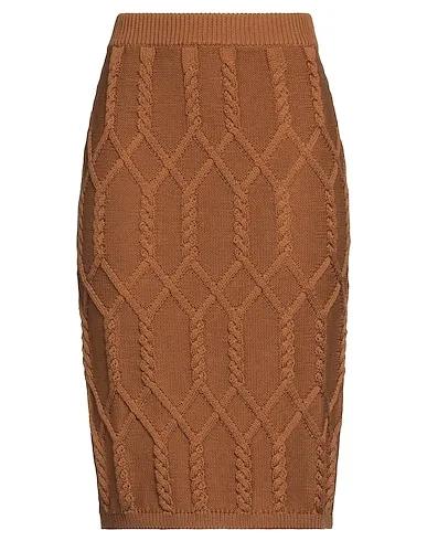 Brown Knitted Midi skirt
