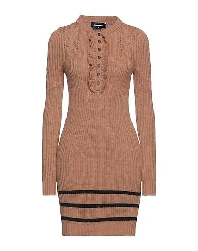 Brown Knitted Office dress