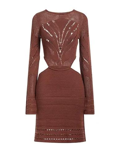Brown Knitted Short dress