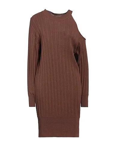 Brown Knitted Short dress