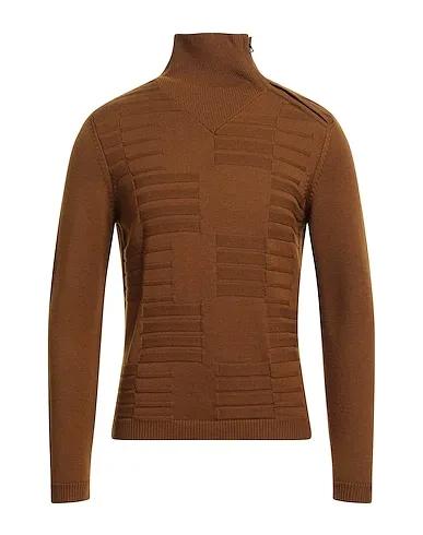 Brown Knitted Sweater with zip