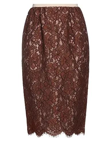 Brown Lace Midi skirt