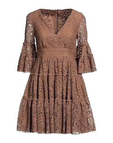 Brown Lace Short dress