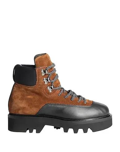 Brown Leather Ankle boot FURLA RITA HIKING BOOT 
