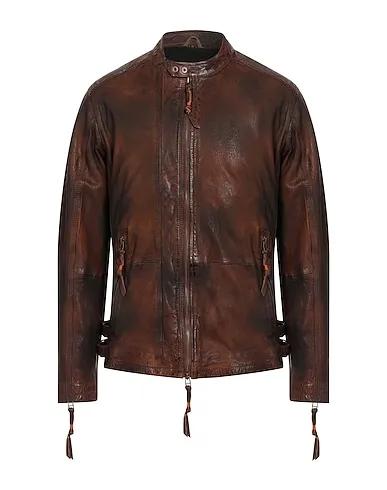 Brown Leather Biker jacket