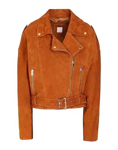 Brown Leather Biker jacket SPLIT LEATHER OVERSIZE BIKER