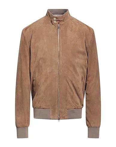 Brown Leather Bomber