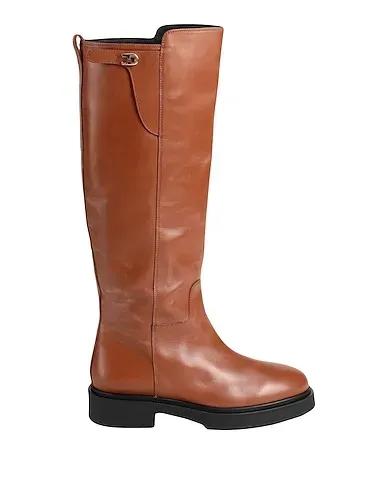 Brown Leather Boots FURLA LEGACY HIGH BOOT 

