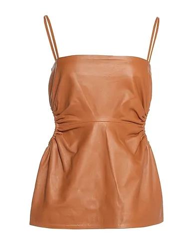 Brown Leather Cami