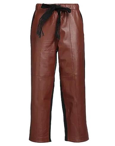 Brown Leather Casual pants