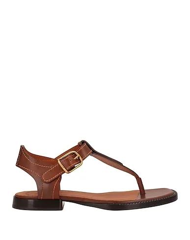 Brown Leather Flip flops