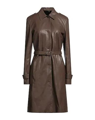 Brown Leather Full-length jacket