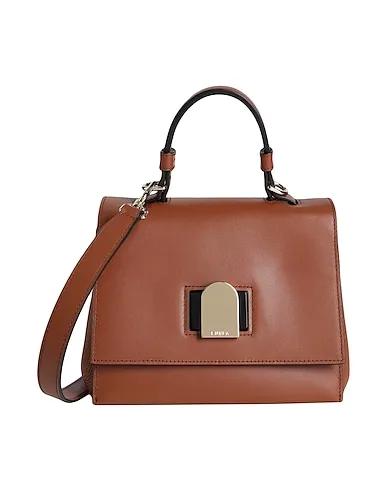 Brown Leather Handbag FURLA EMMA MINI TOP HANDLE