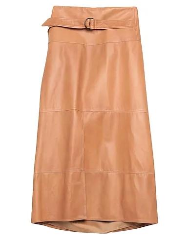 Brown Leather Maxi Skirts