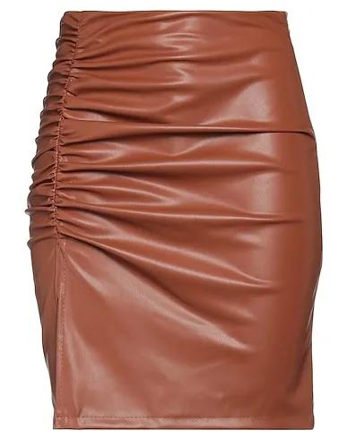 Brown Leather Mini skirt