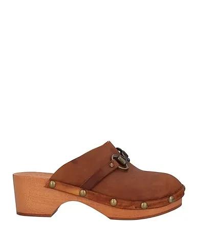 Brown Leather Mules and clogs