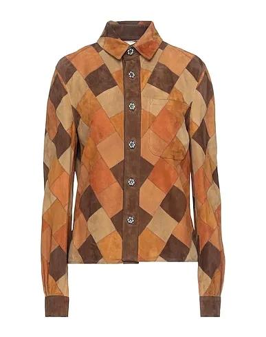 Brown Leather Patterned shirts & blouses
