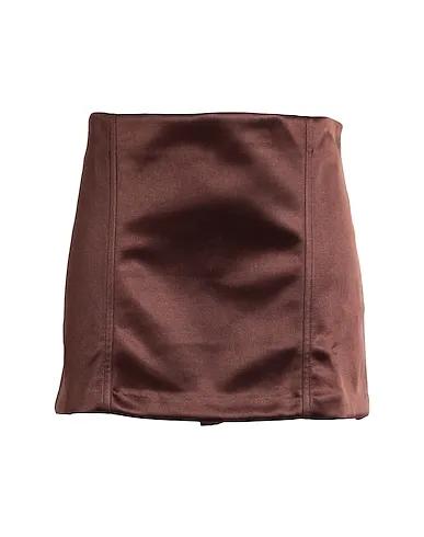 Brown Mini skirt Topshop double seam satin mini skirt 

