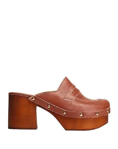 Brown Mules and clogs LEATHER PENNY CLOG
