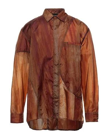Brown Organza Solid color shirt