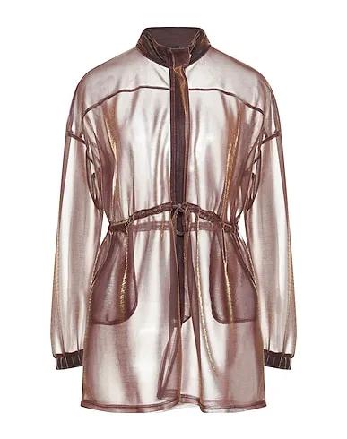 Brown Organza Solid color shirts & blouses