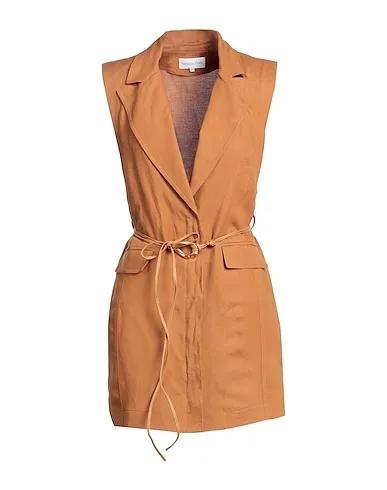 Brown Plain weave Blazer dress