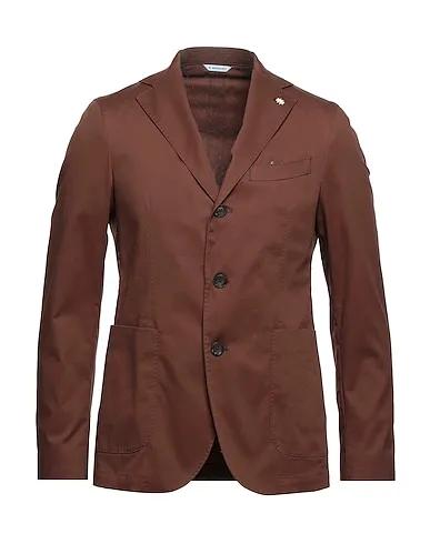 Brown Plain weave Blazer