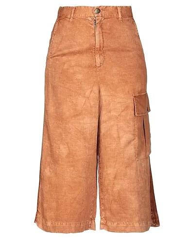 Brown Plain weave Cropped pants & culottes