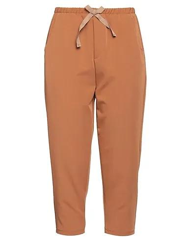 Brown Plain weave Cropped pants & culottes