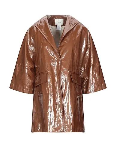 Brown Plain weave Full-length jacket