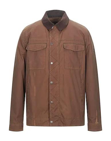 Brown Plain weave Jacket