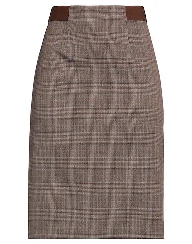 Brown Plain weave Mini skirt