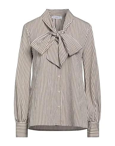 Brown Plain weave Shirts & blouses with bow